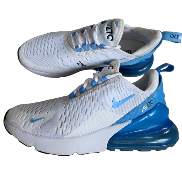 Nike Air Max 270 White University Blue Athletic Sneakers 7 - Picture 4 of 11